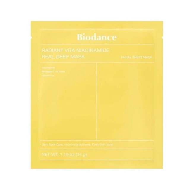 عکس ماسک ورقه‌ای بایودنس مدل نیاسینامید Niacinamide تکی