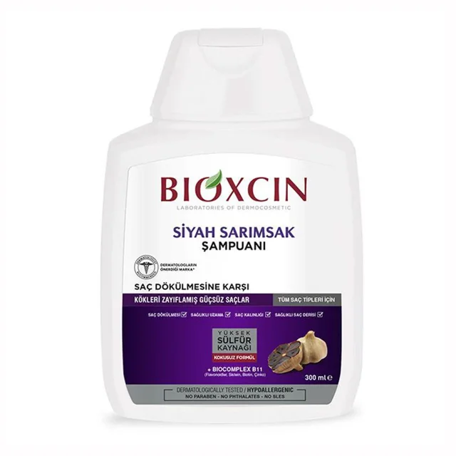 عکس شامپو ضد ریزش سیر سیاه بیوکسین Black Garlic Bioxcin حجم 300 میلیلیتر